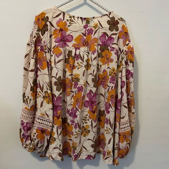 Angie top women’s 1X boho peasant crochet bloomcore lagenlook floral festival - Picture 10 of 10